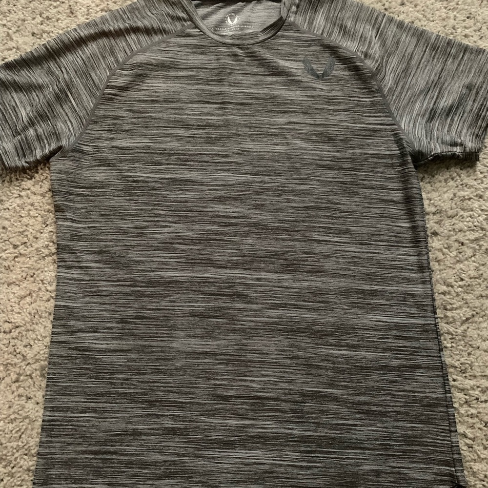 ASRV Black striped swoop tee